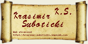 Krasimir Subotički vizit kartica